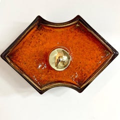 Lampade da parete/apparecchi in ceramica arancione e marrone Ceramica, Germania, anni '60
