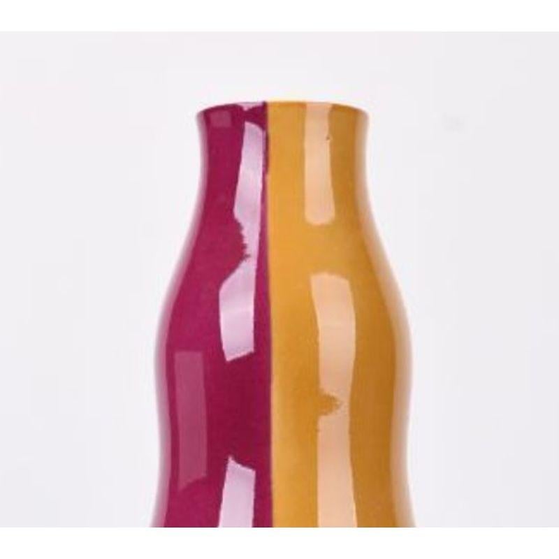 Glazed Orange and Cherry Vase by WL Ceramics For Sale