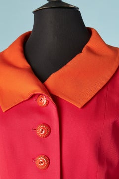 Orange and fushia jacket with ceramic buttons Yves Saint Laurent Rive Gauche