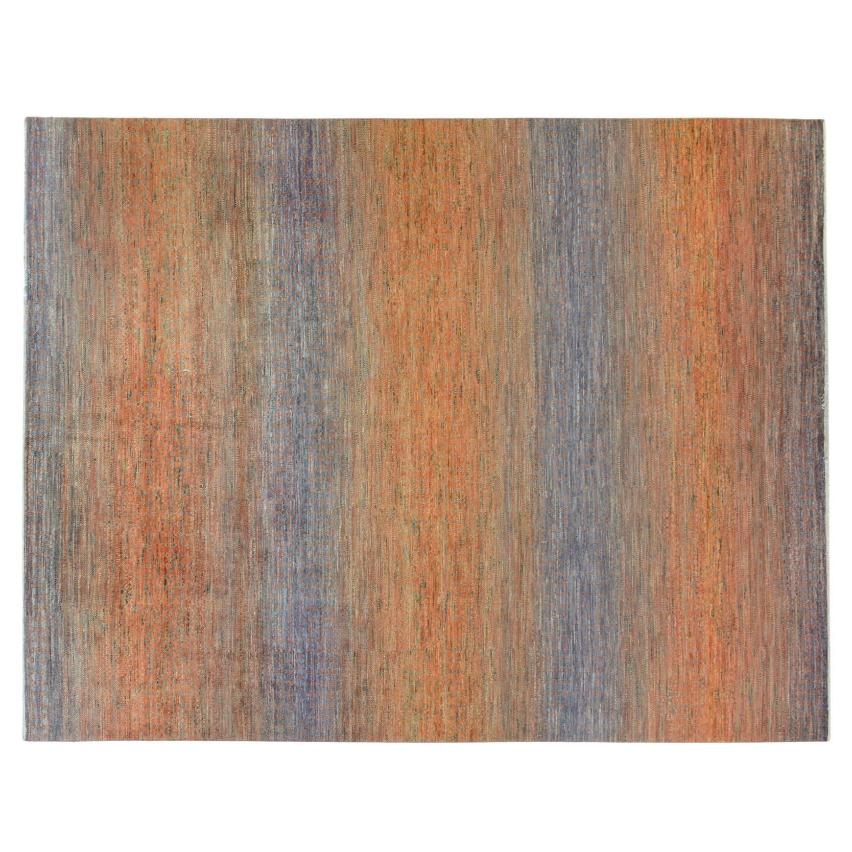Orange and Grey Area Rug For Sale