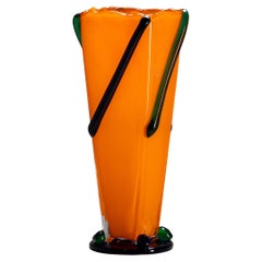 Orange and Green Vase, Signed J. Guliajile, 20th Century