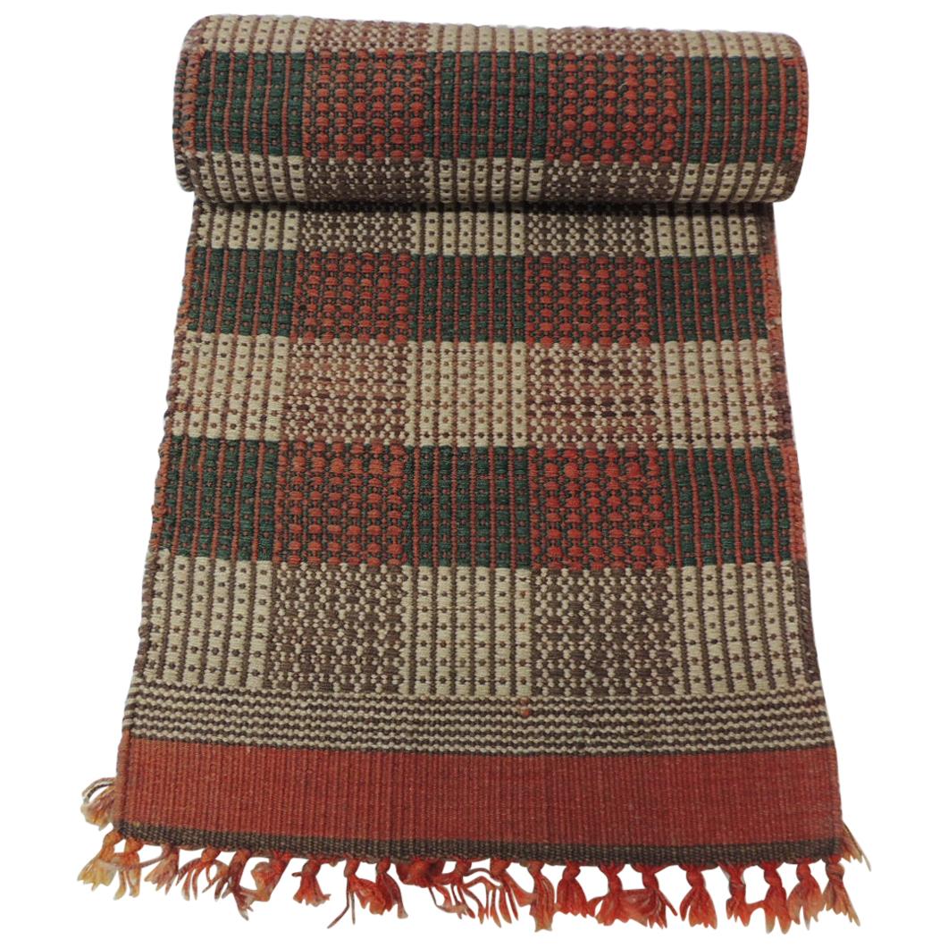 Orange and Green Woven Table Runner at 1stDibs