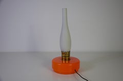 Orange and Opal Glass Table Lamp, 1960s, Italy