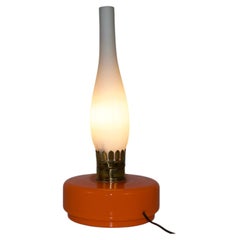 Orange and Opal Glass Table Lamp, 1960s, Italy