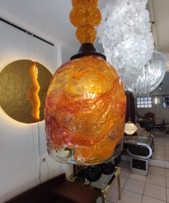 Orange and Pink Murano Glass Pendant
