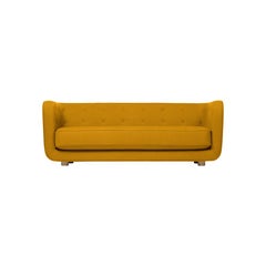 Orange and Smoked Oak Raf Simons Vidar 3 Vilhelm Sofa by Lassen