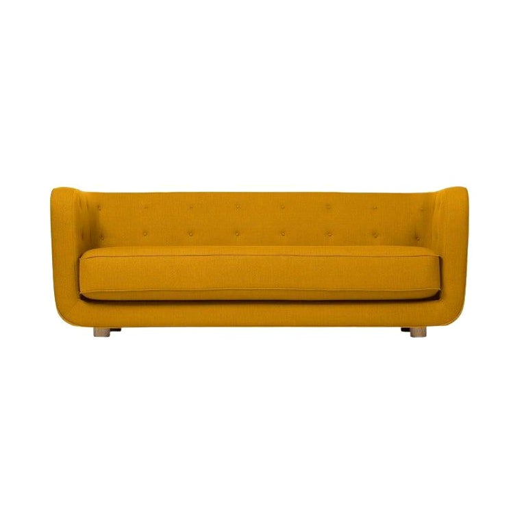Orange and Smoked Oak Raf Simons Vidar 3 Vilhelm Sofa by Lassen