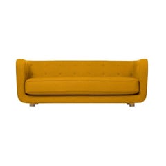 Orange and Smoked Oak Raf Simons Vidar 3 Vilhelm Sofa by Lassen