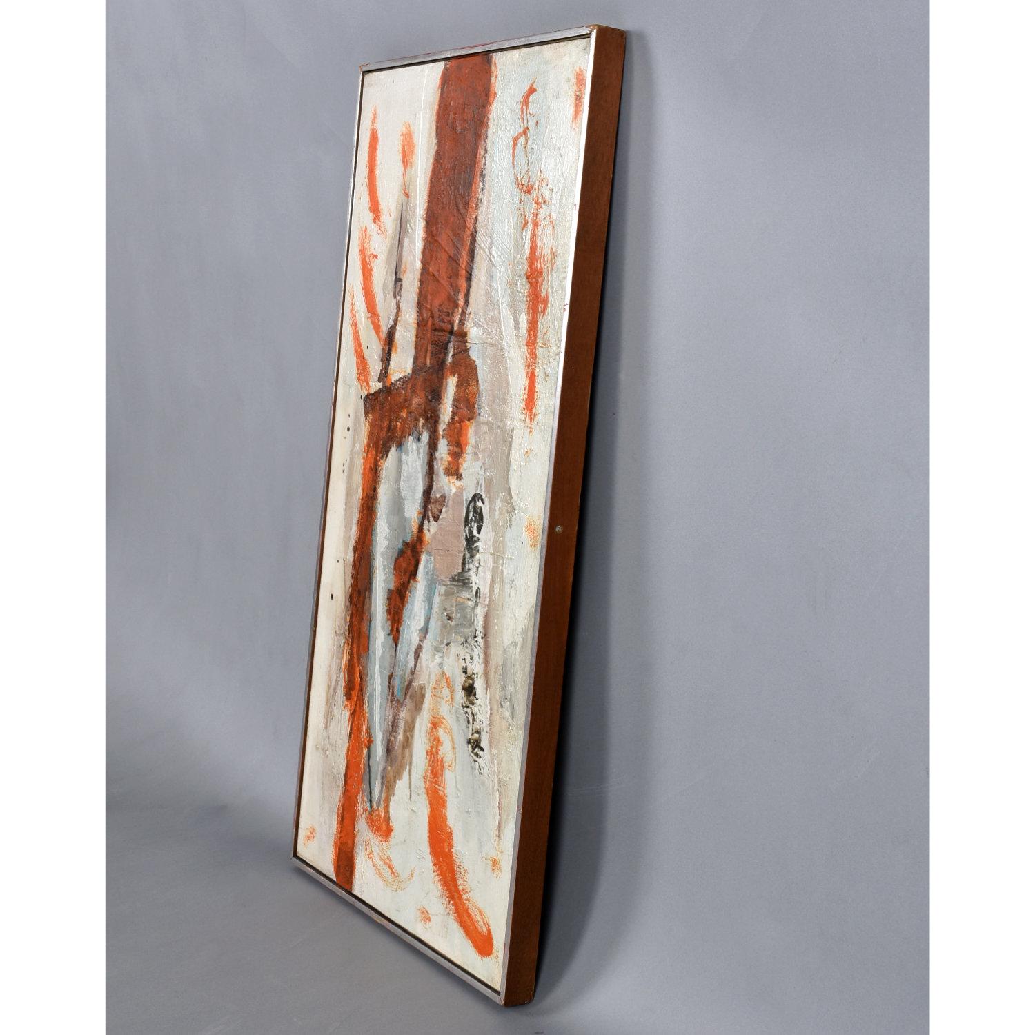 Quadro espressionista astratto arancione e bianco in vendita 3