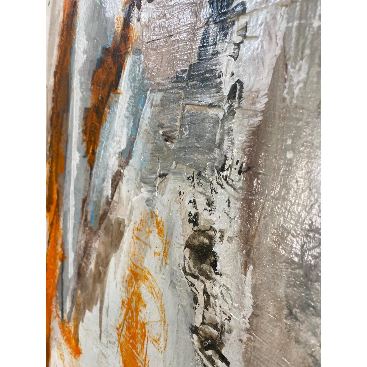 Americano Quadro espressionista astratto arancione e bianco in vendita