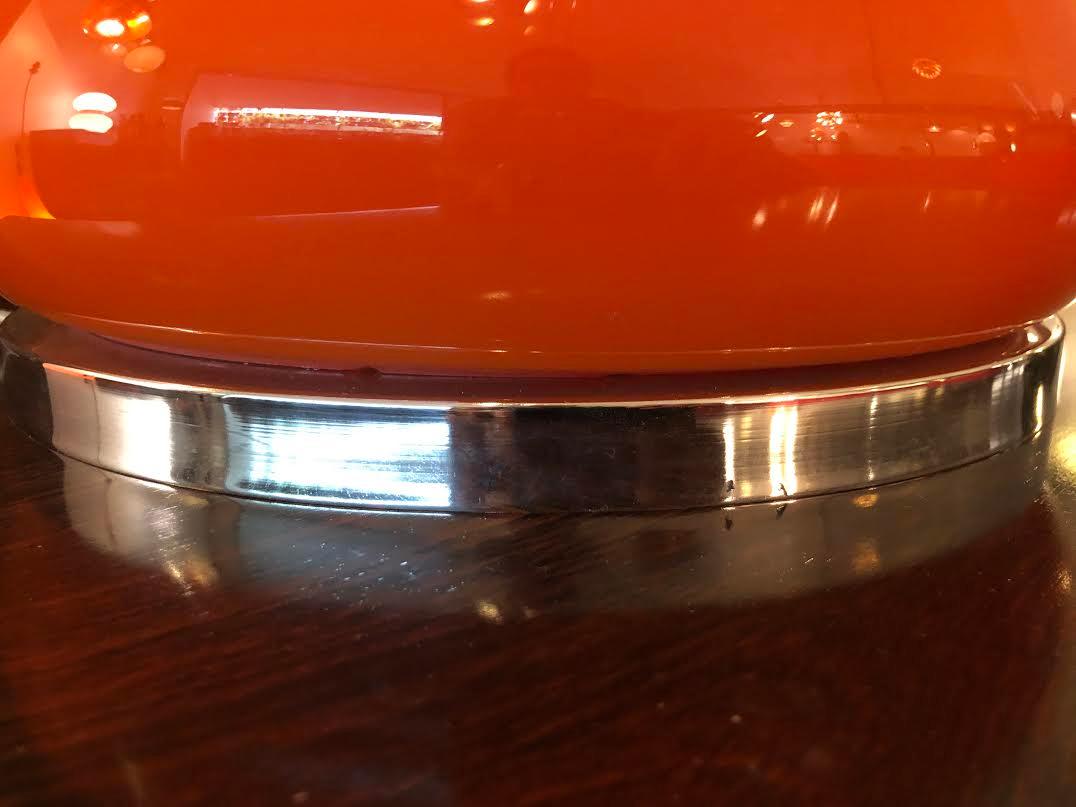 Orange and White Glass Table Lamp, 1970s In Good Condition For Sale In Porto, PT