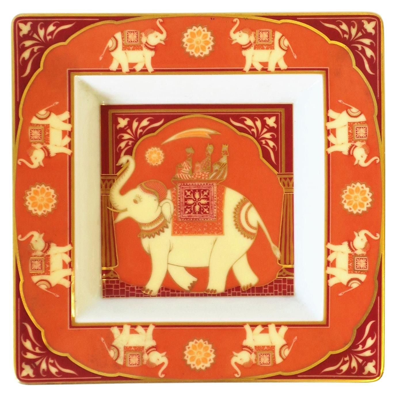 Plat à bijoux en porcelaine à motif d'éléphant de Rosenthal