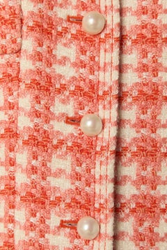 Orange and white Tweed sleeveless dress CHANEL