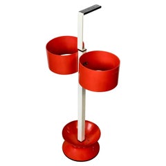 Orange and White Umbrella Stand in Metal, Italy, 1970s