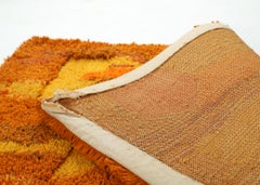 Orange and Yellow Op Pop Mod Woven Tapestry or Rug