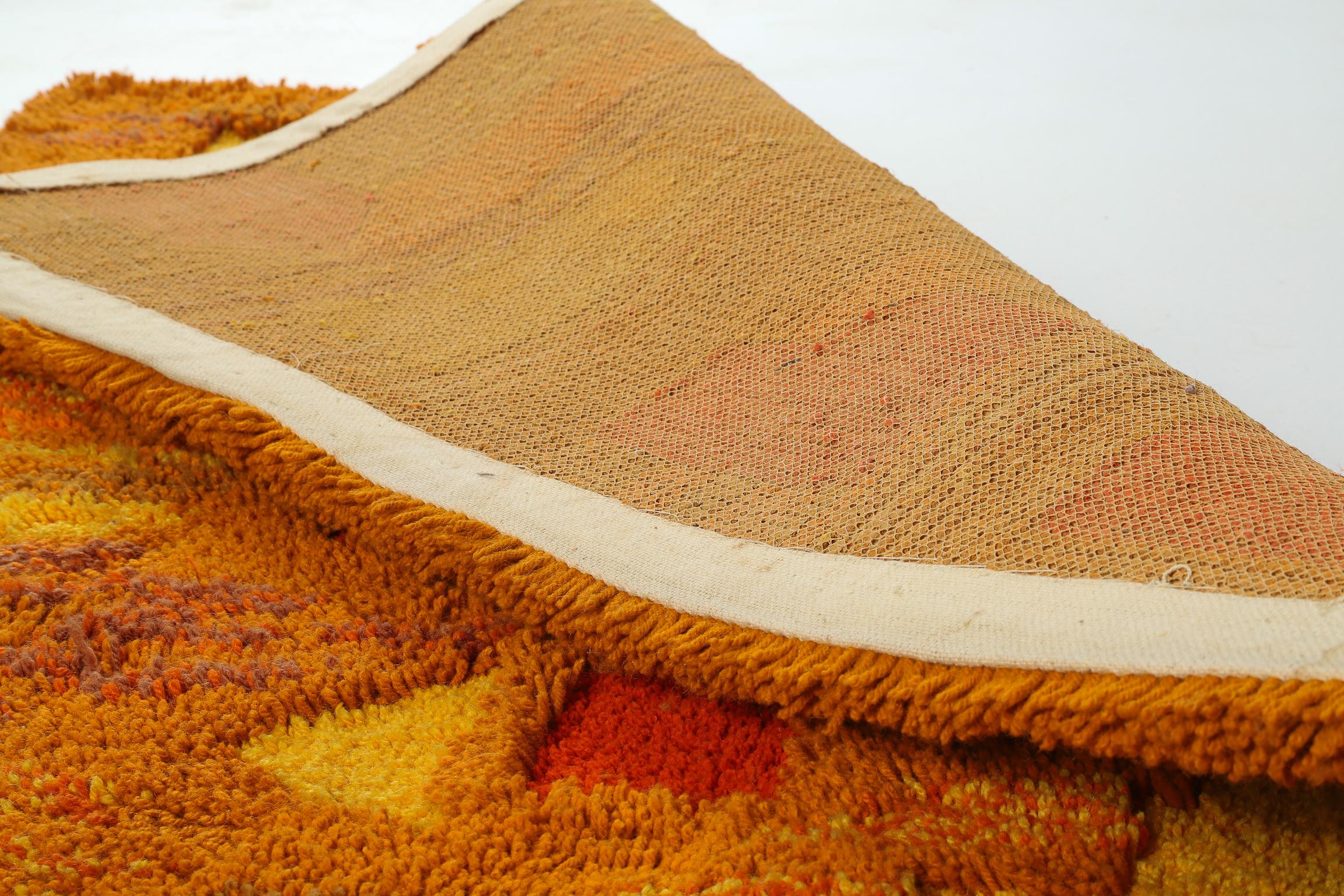 Mid-20th Century Orange and Yellow Op Pop Mod Woven Tapestry or Rug For Sale