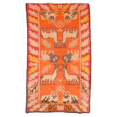 Orange Animal Vintage Tibetan Rug