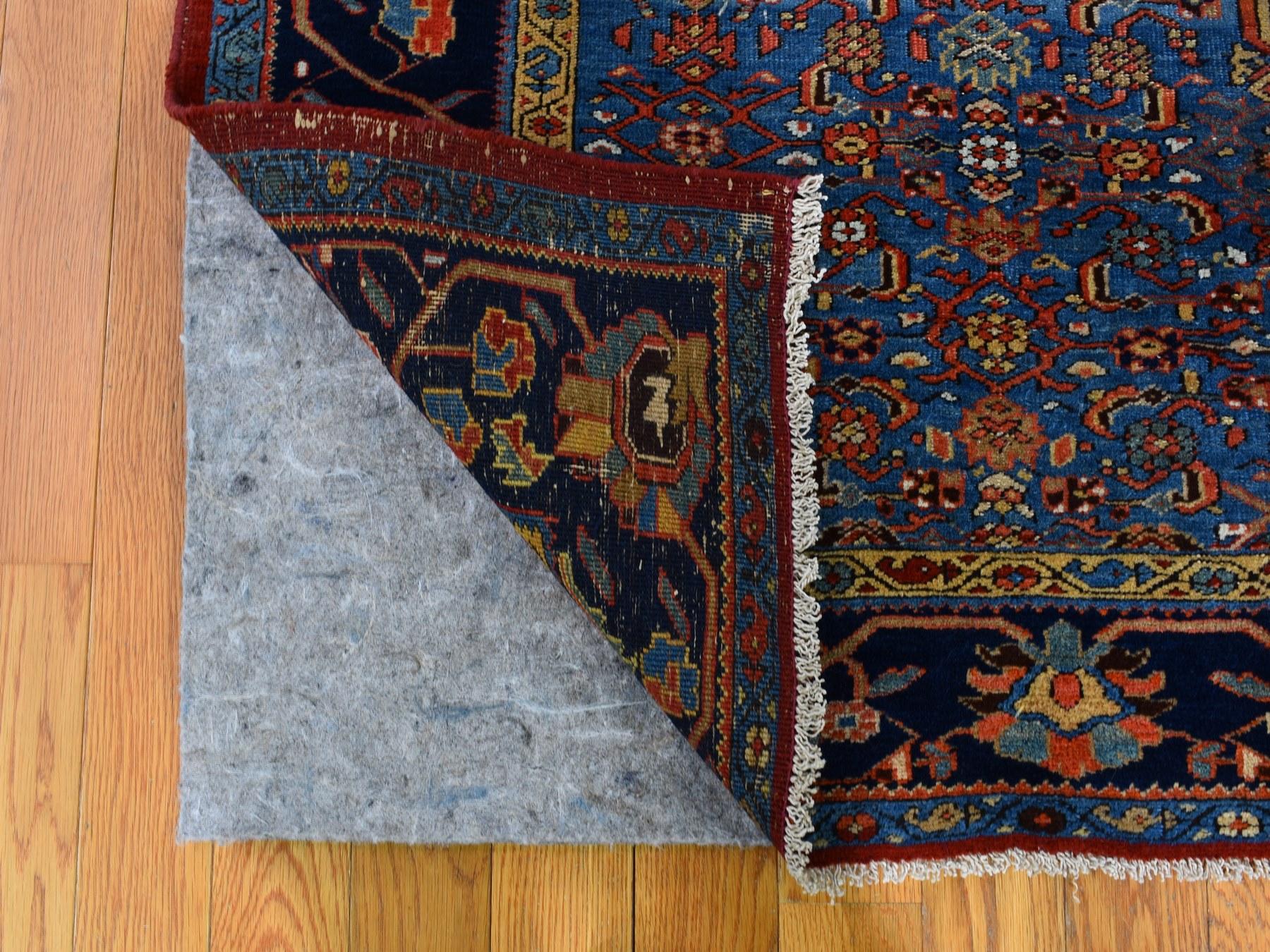 Orange Antique and Worn Persian Afshar Open Filed with Medallion Hand Knotted In Good Condition In Carlstadt, NJ