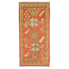 Orange Antique Oushak Throw Rug