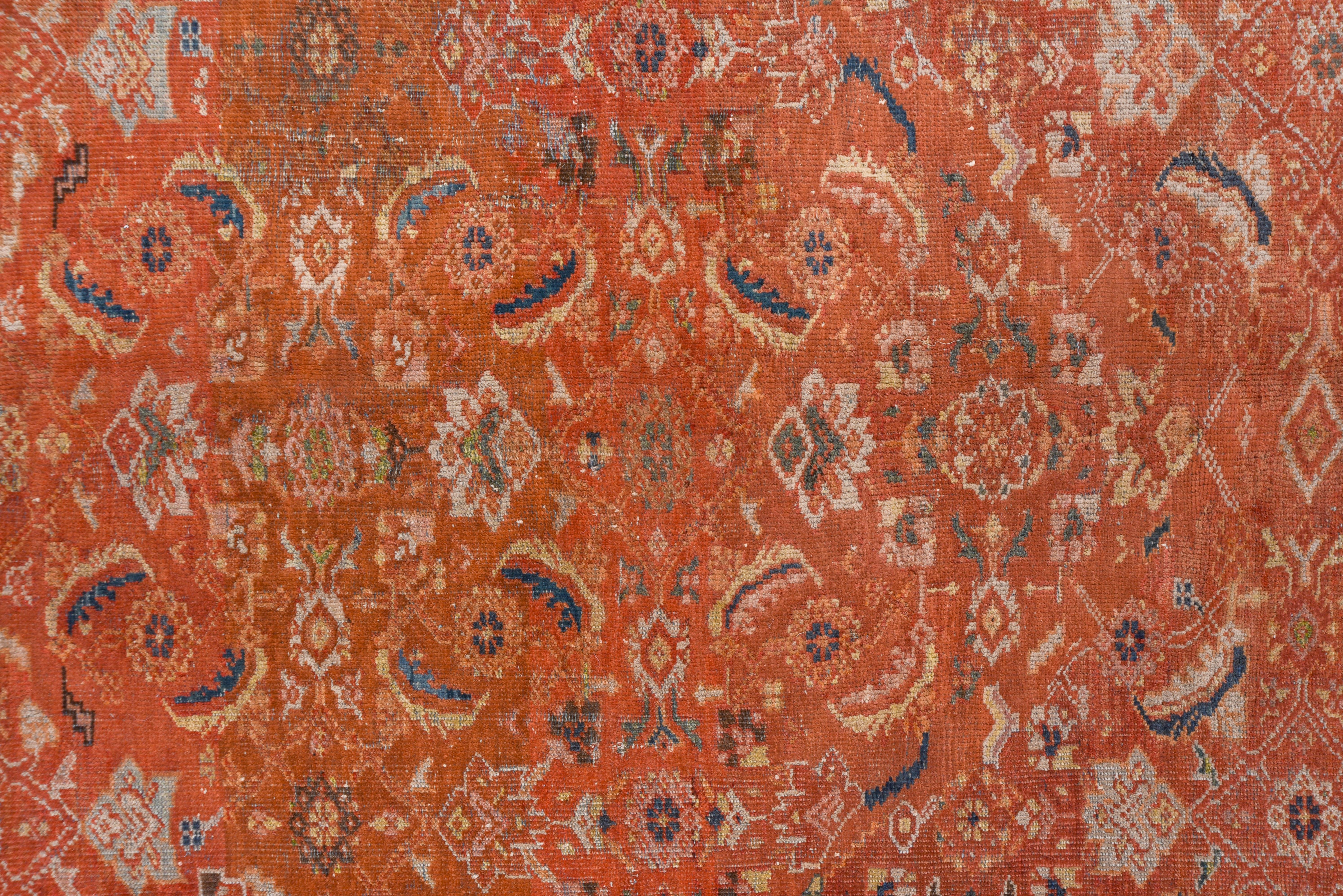 Mid-20th Century Orange Antique Persian Mahal Carpet, circa 1930s