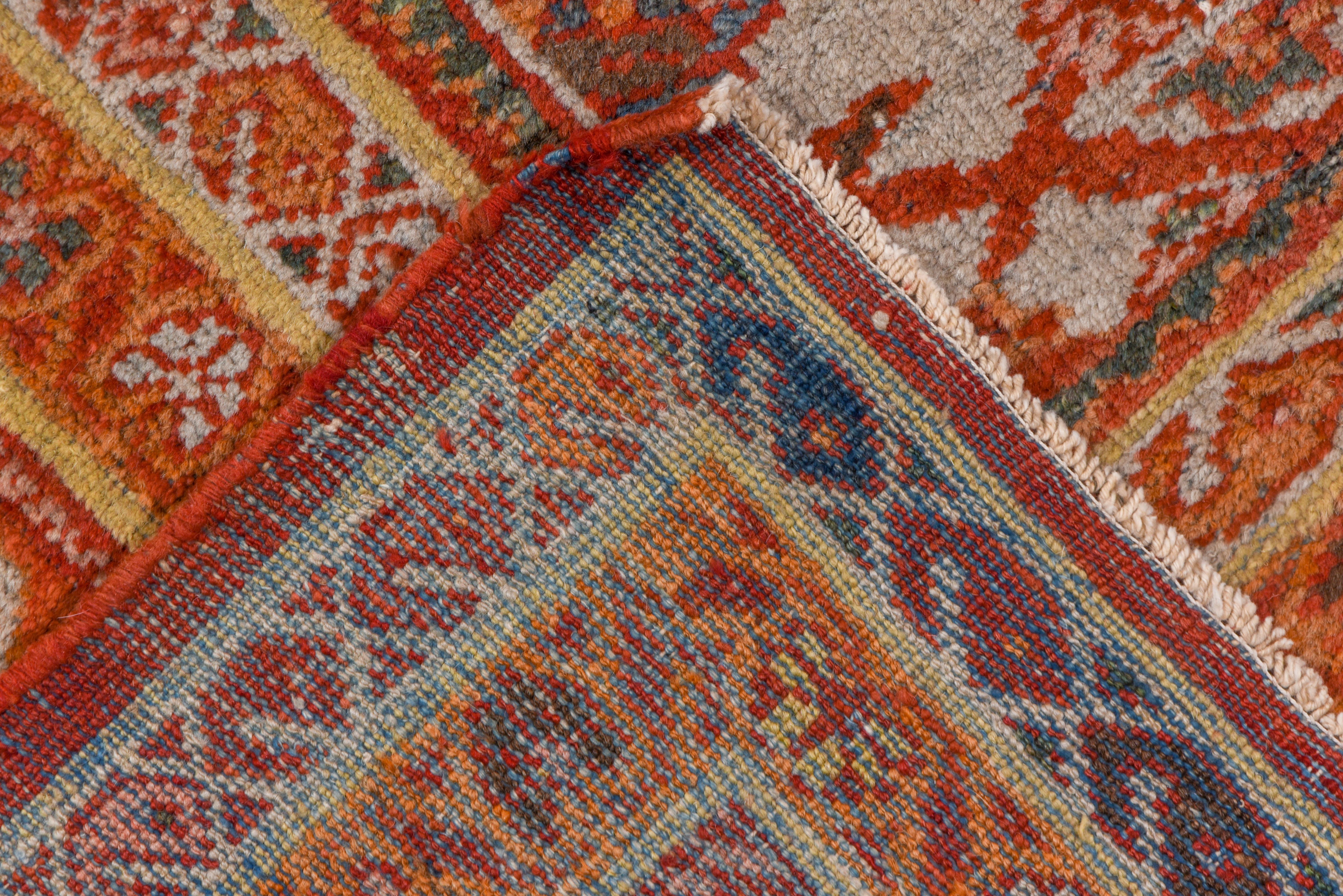 Orange Antique Persian Mahal Carpet, circa 1930s 1