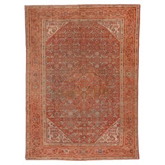 Orange Vintage Persian Mahal Carpet, circa 1930s