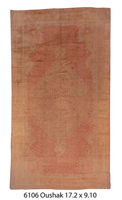 Orange Antique Turkish Oushak Carpet