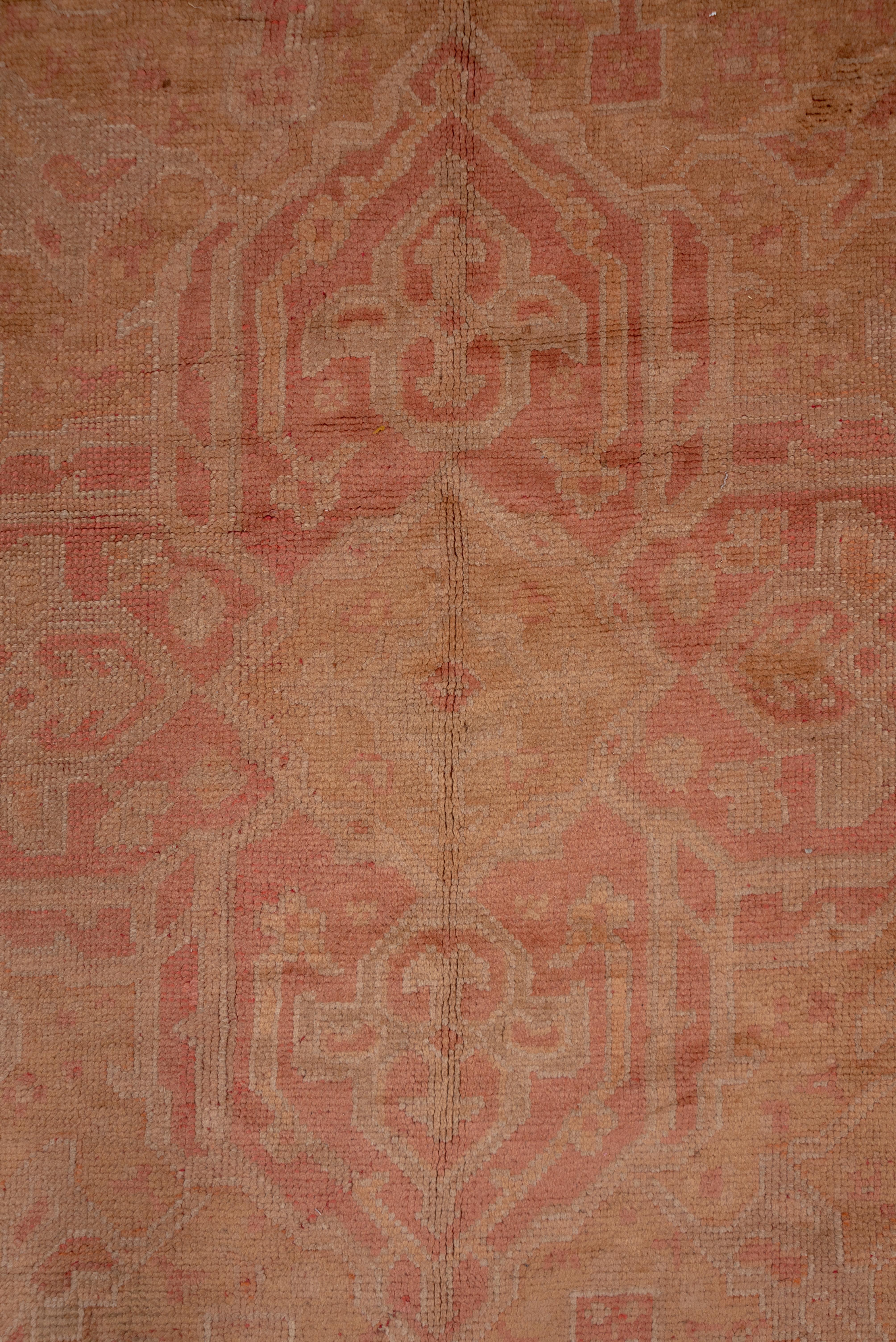 20th Century Orange Antique Turkish Oushak Carpet For Sale
