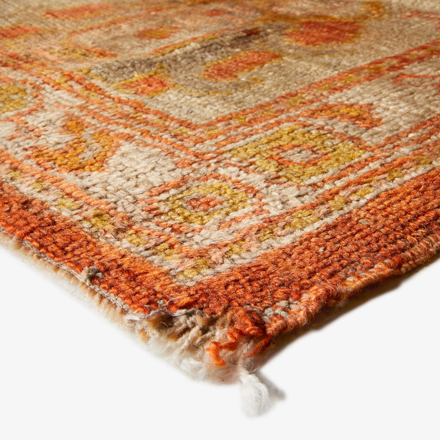 Early 20th Century abc carpet Orange Antique Turkish Oushak Rug - 10'3