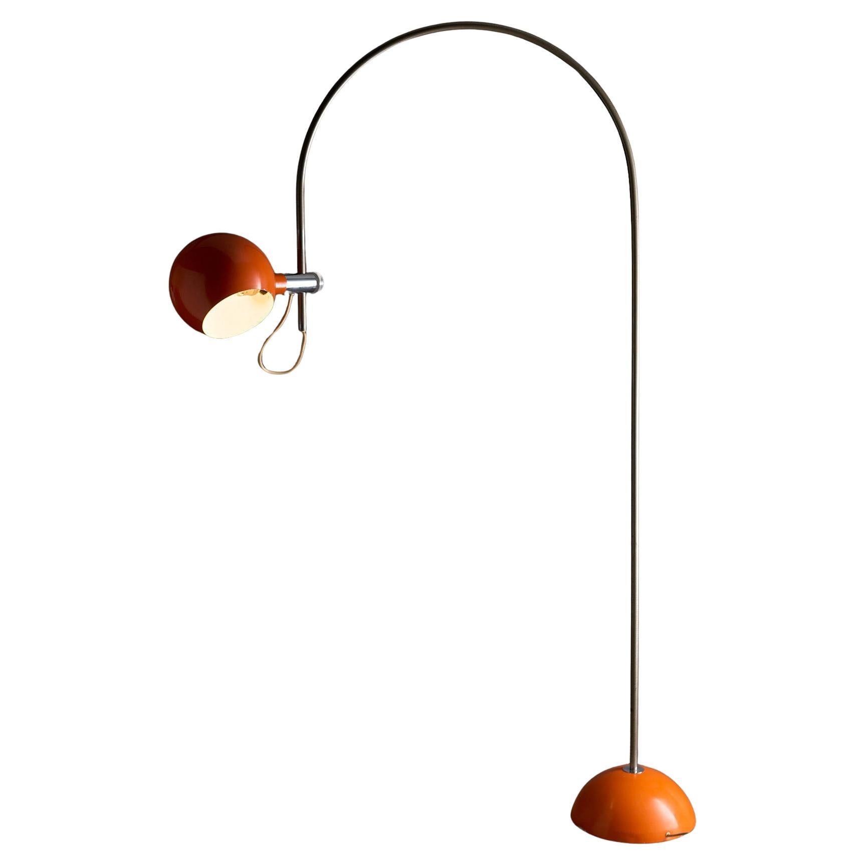 Orange Arc Floor Lamp by Cosack For Sale
