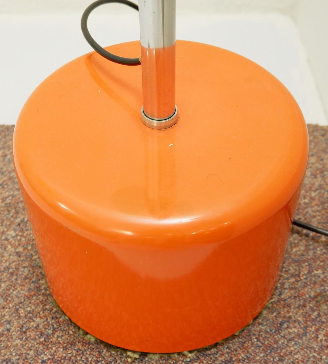 orange arched floor lamp