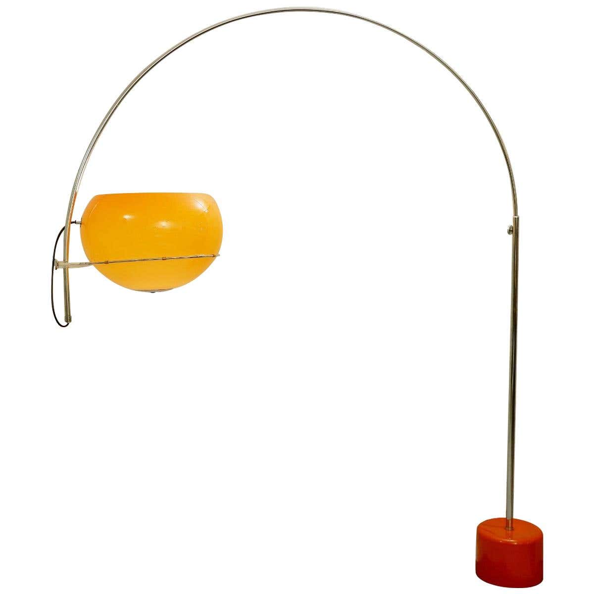 Orange Arc Floor Lamp at 1stDibs | orange floor lamp, orange arc lamp ...
