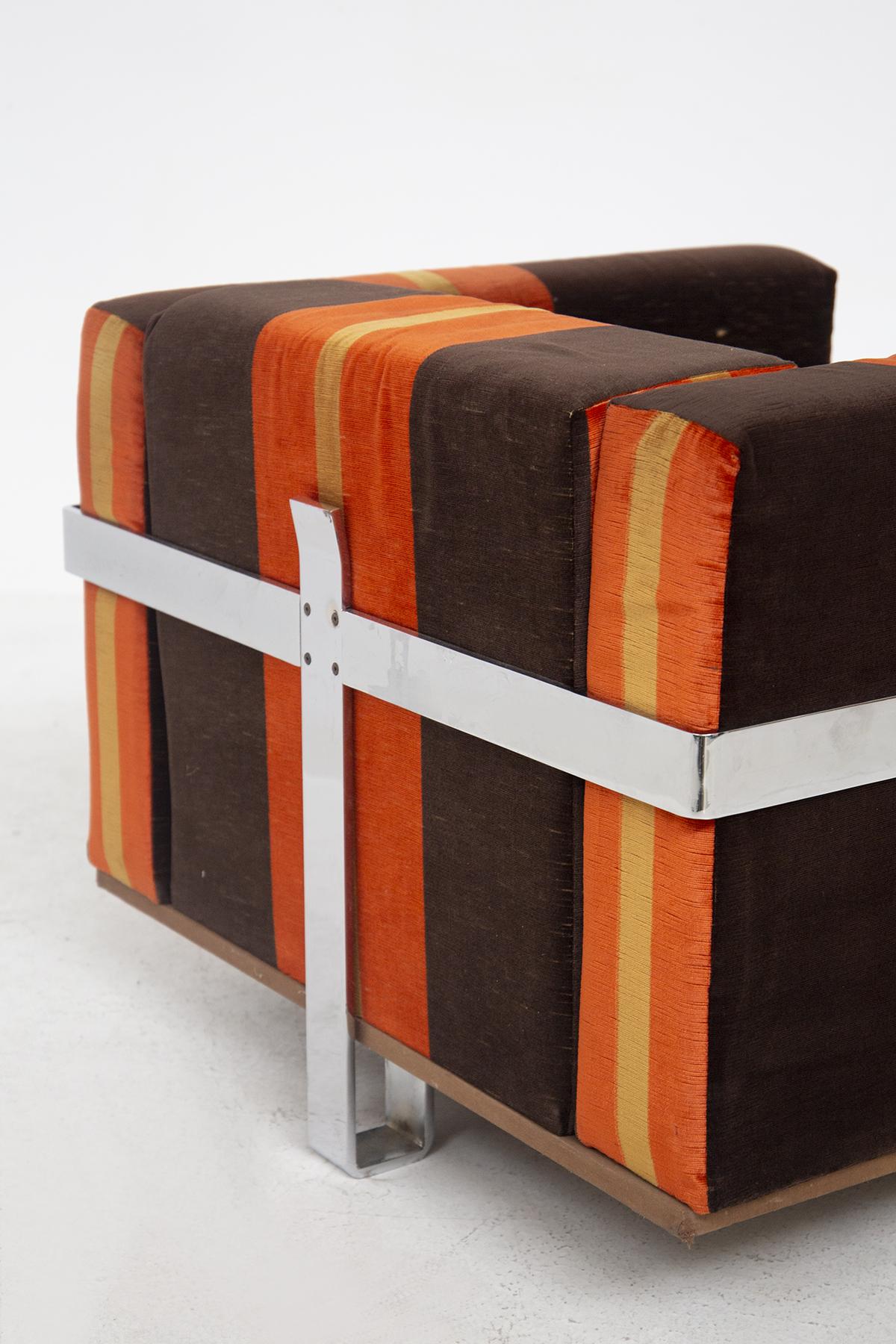 Orange Armchairs by Luigi Caccia Dominioni for Azucena For Sale 2