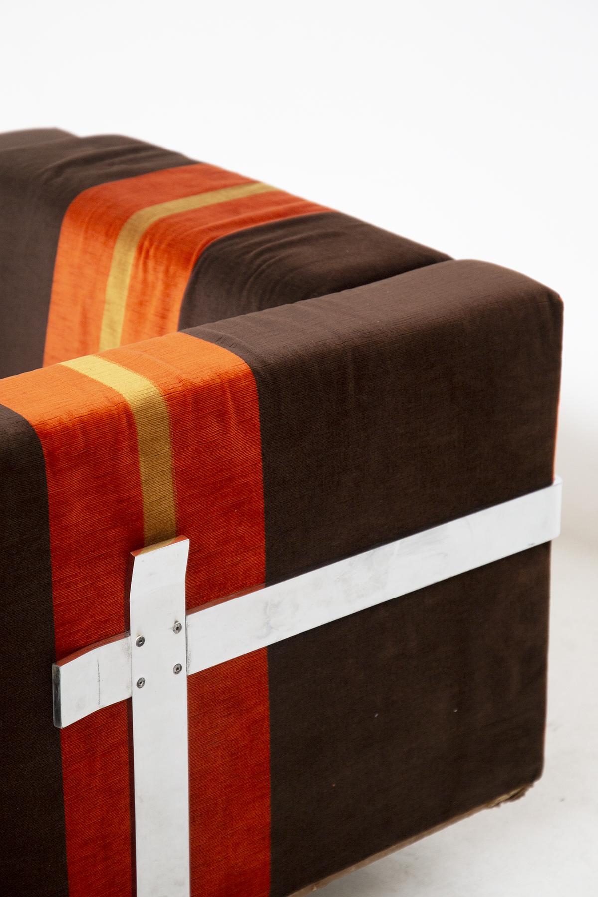 Orange Armchairs by Luigi Caccia Dominioni for Azucena In Good Condition For Sale In Milano, IT