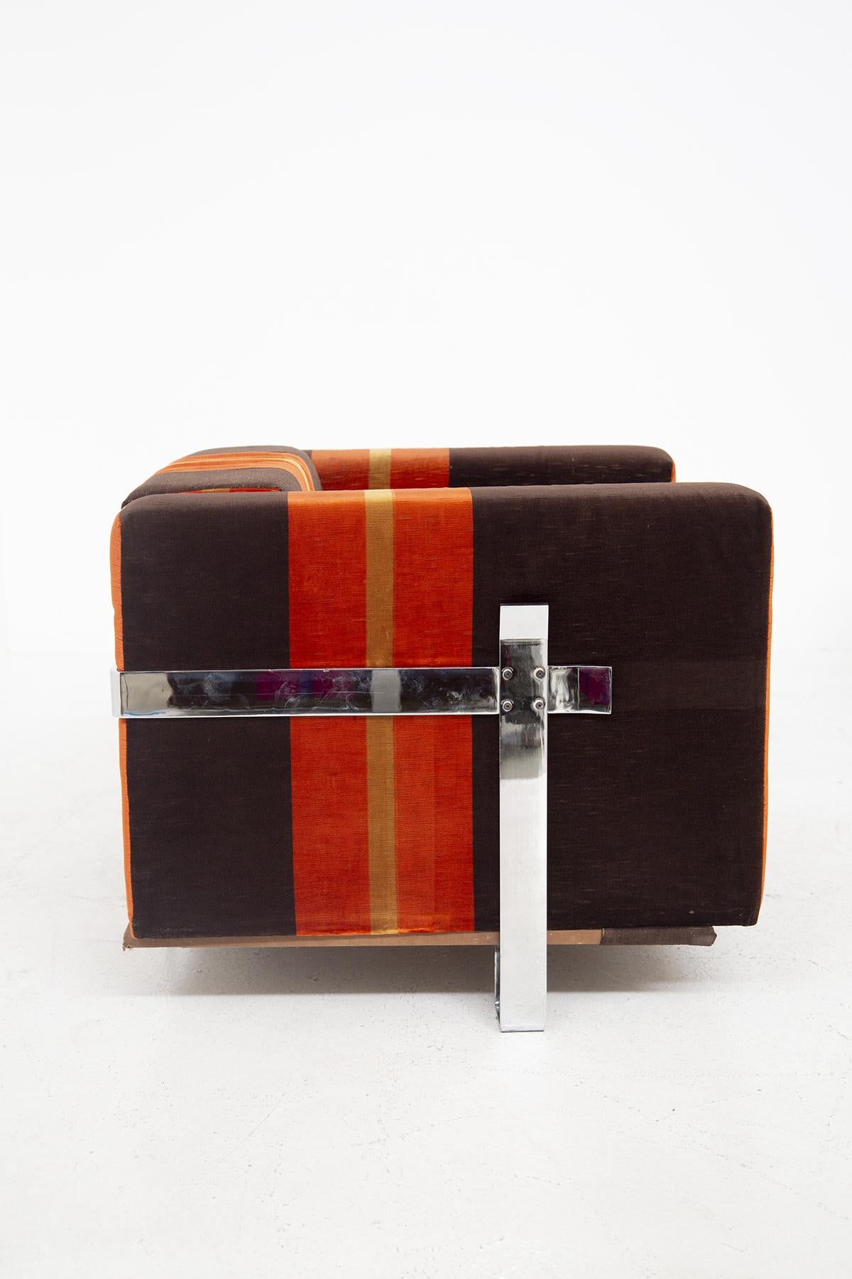 Orangefarbene Sessel von Luigi Caccia Dominioni für Azucena (Metall) im Angebot
