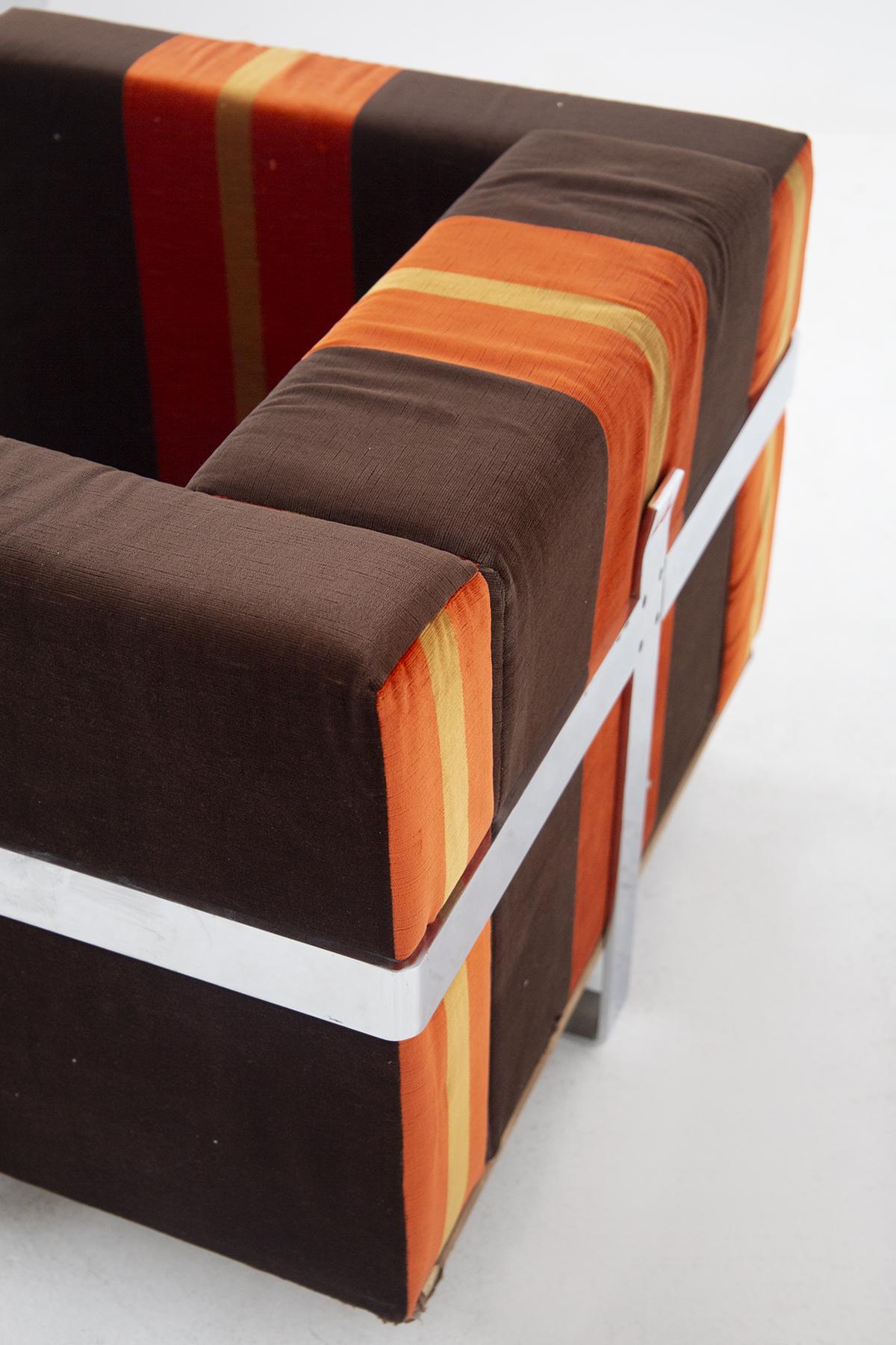 Metal Orange Armchairs by Luigi Caccia Dominioni for Azucena For Sale