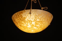 Orange Art Deco Alabaster Pendant, 1950s