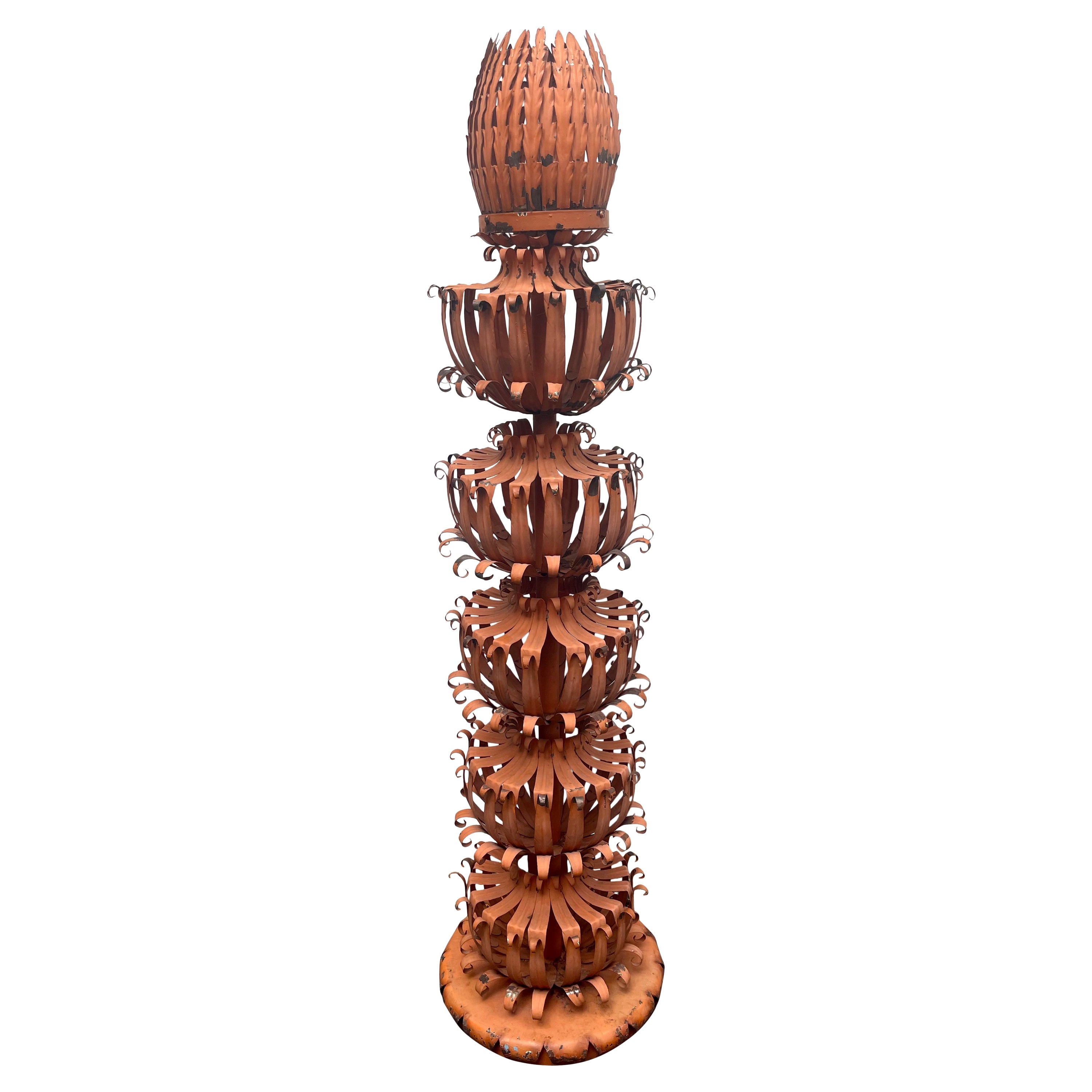 Orange Artichoke-Torchiere-Lampe im Angebot