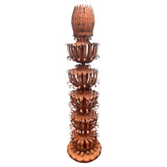 Orange Artichoke Torchiere Lamp