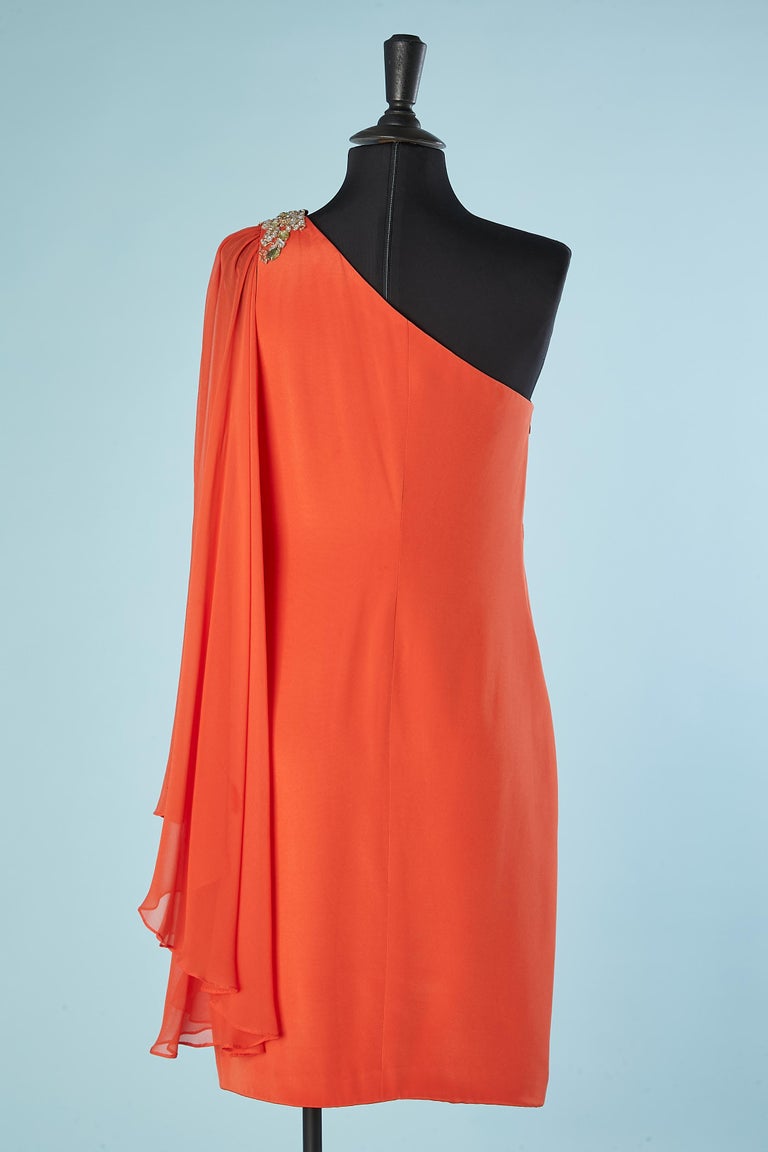 Orange Dress Halston Heritage Evening Dresses Orange Asymmetrical
