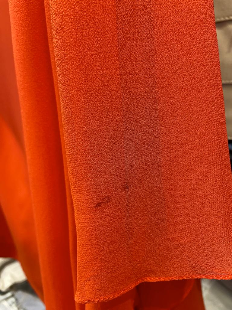 Orange asymmetrical silk dress with rhinestone embroideries Marchesa Notte  For Sale 3
