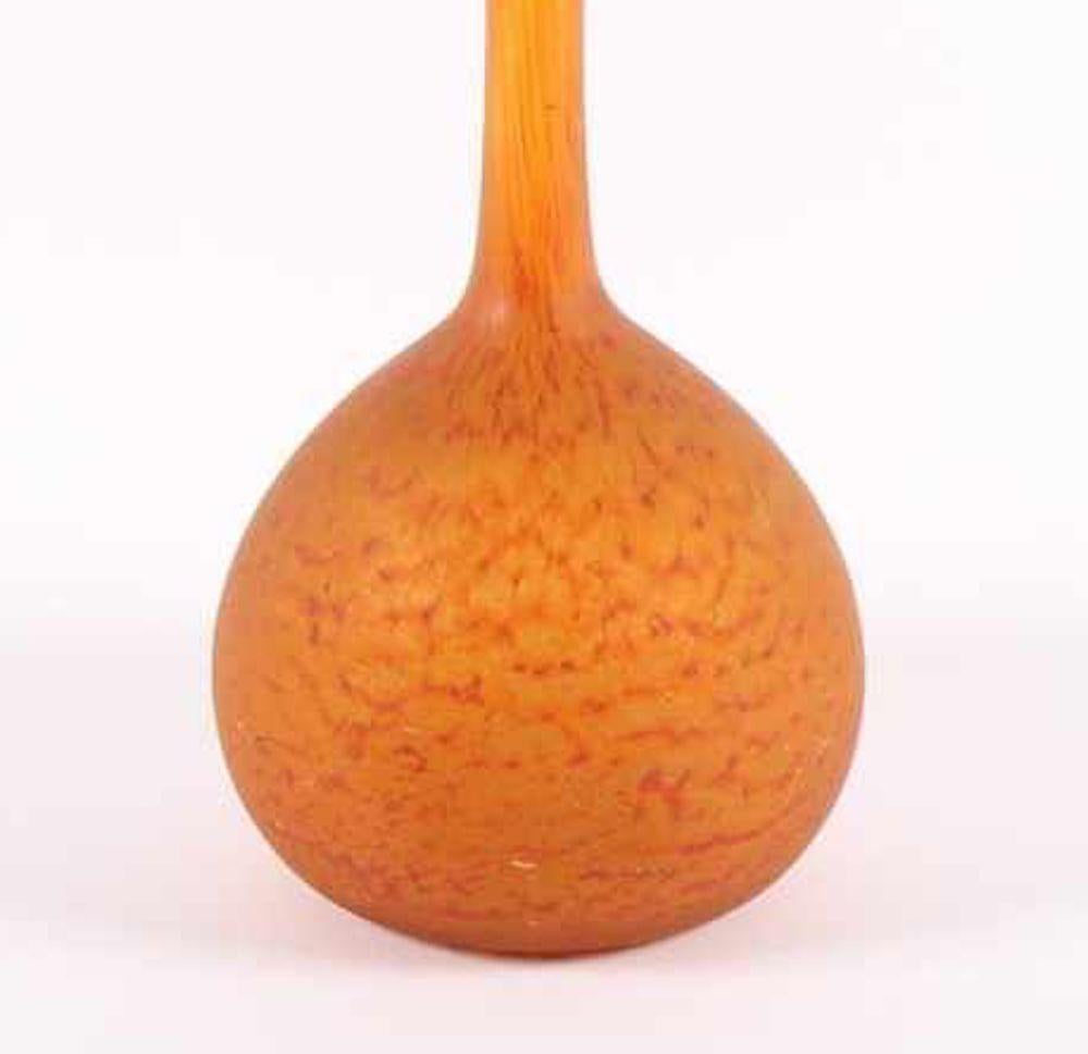 Orange Berluze Art Deco Vase by Delatte, France, 1920s In Good Condition For Sale In Roma, IT
