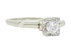 Orange Blossom 0.36 Carat 18 Karat White Gold Engagement Ring, circa 1950s