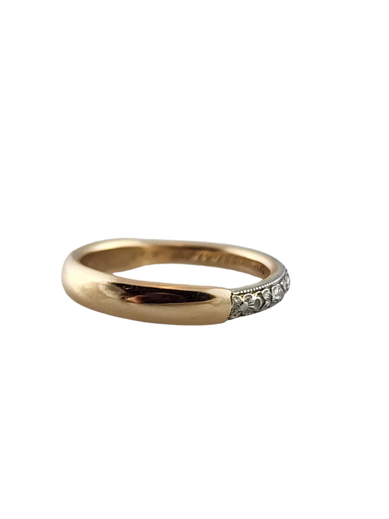 Victorian Orange Blossom Antique 14K - 18K Yellow Gold  Platinum Wedding Band  #20079