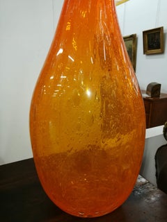 Orange Blown Glass Murano Vase