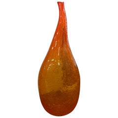 Orange Blown Glass Murano Vase