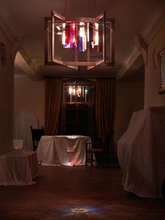 Lustre Skyline en fleurs de couleur orange-bleu par Hillsideout