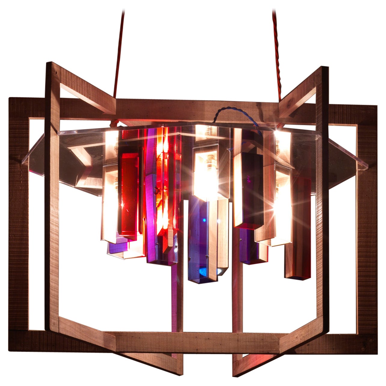 Orange Blue Coloured Blooming Skyline Chandelier by Hillsideout