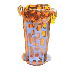 Orange & Blue Leather Sagarana Large Vase