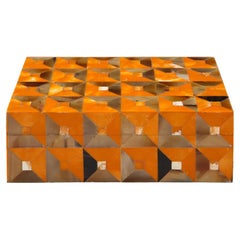 Orange Bone, Horn Geometric Inlay Box